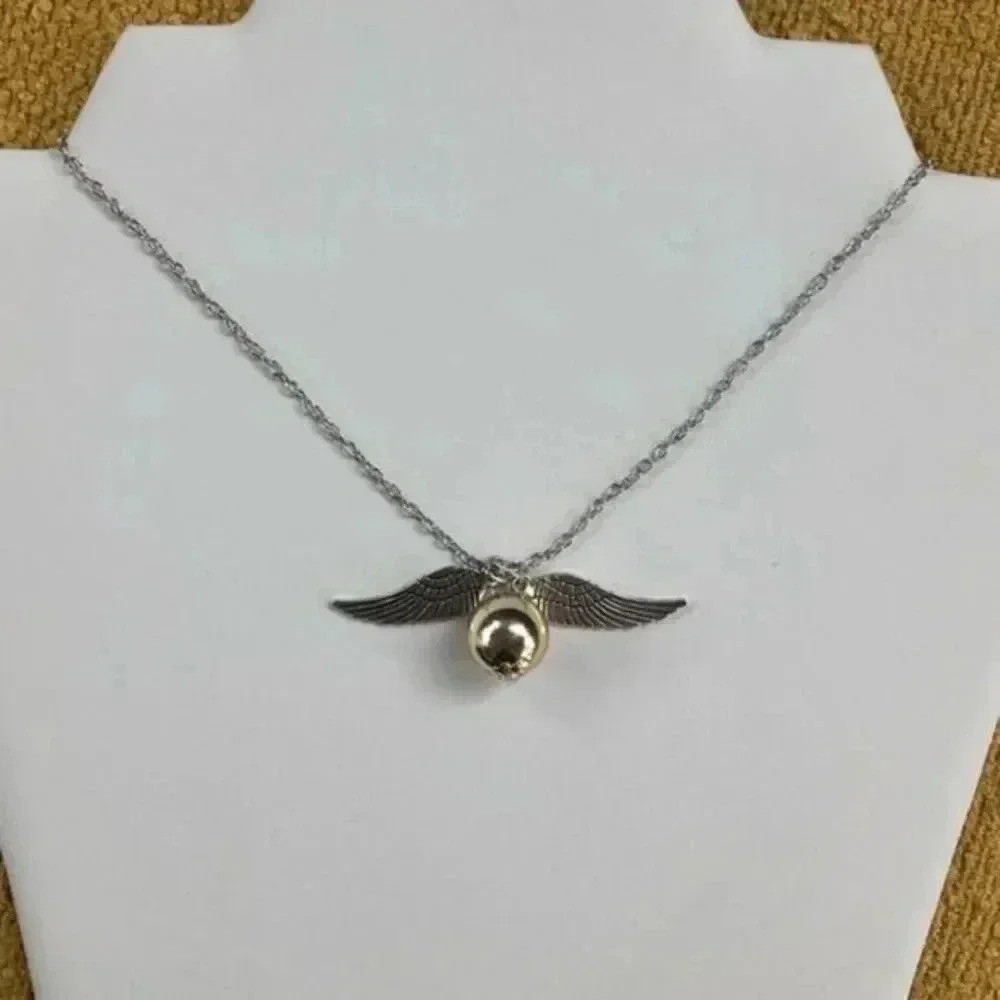 Harry Potter Golden Snitch Stainless Steel Necklace NWT
